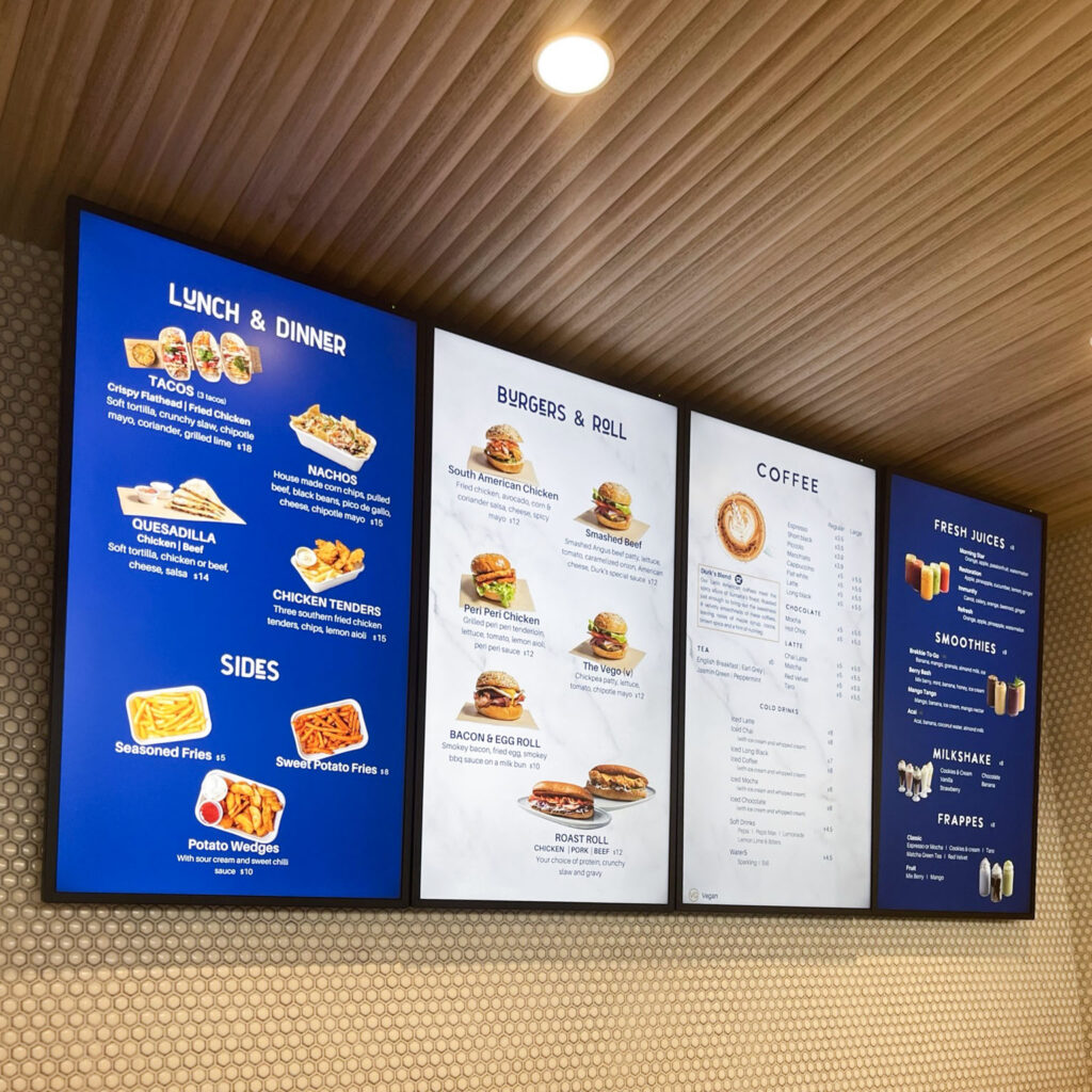 Digital menu boards for restaurants in Red Bank NJ — M&M Graphic Designs