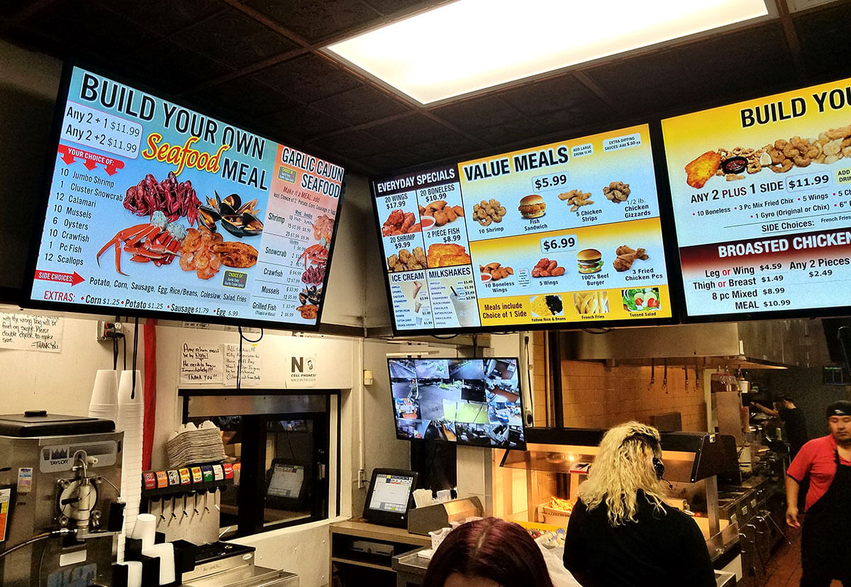 Professional digital menu board installation Red Bank New Jersey — M&M Graphic Designs